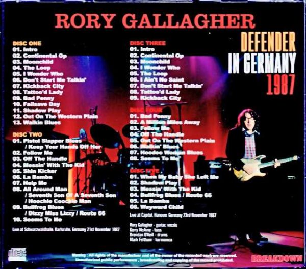 Rory Gallagher/Germany 1987 2Days Complete - Image 2