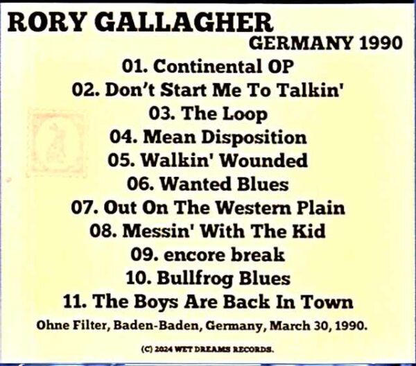 Rory Gallagher/Germany 1990 Soundboard Edition - Image 2