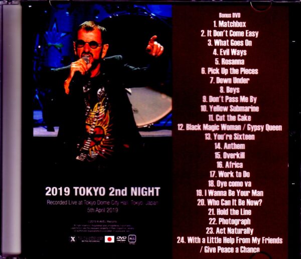 Ringo Starr and His All Starr Band Ringo Starr/Tokyo,Japan 4.5.2019 S & V - Image 2