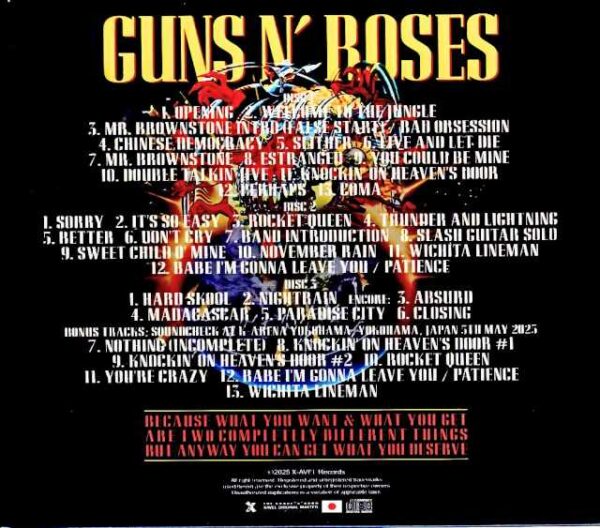 Guns N' Roses Guns N' Roses/Yokohama Riots Kanagawa, Japan 2025 Complete IEM Matrix Edition Upgrade & more - Image 2