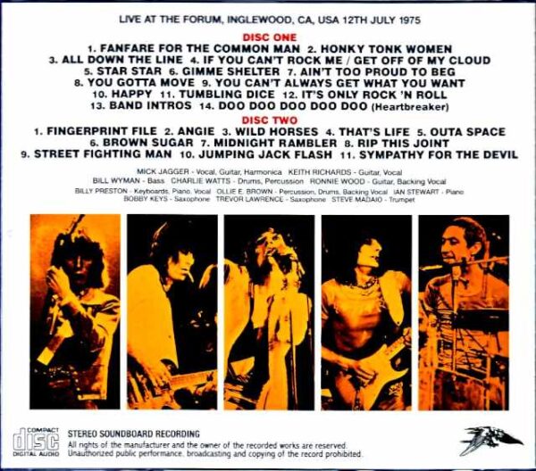 Rolling Stones/CA,USA 7.12.1975 Soundboard Edition - Image 2