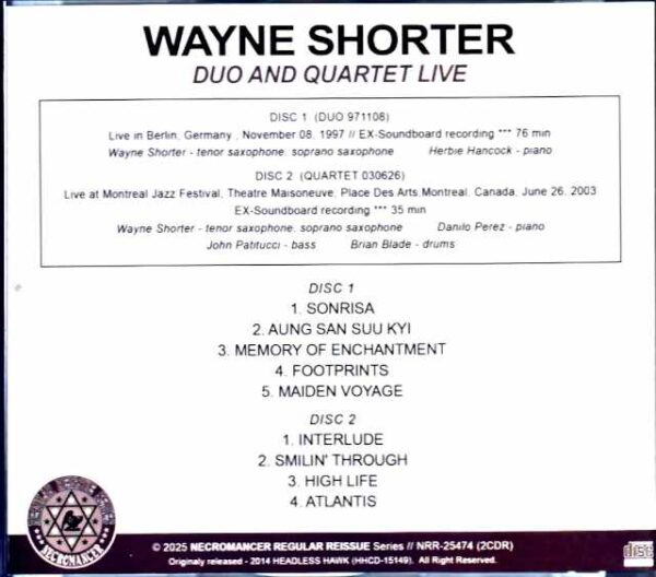 Wayne Shorter Duo and Quartet Herbie Hancock, Danilo Perez, John Patitucci Wayne Shorter/Germany 1997 Soundboard Edition & more - Image 2