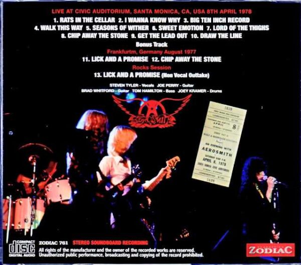 Aerosmith/CA,USA 04.08.1978 & more Soundboard Edition - Image 2