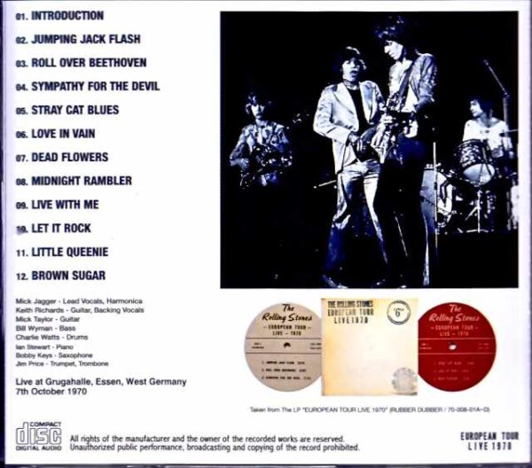 Rolling Stones/West Germany 1970 European Tour Live 1970 LP Edition Upgrade - Image 2