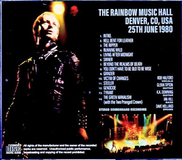 Judas Priest Judas Priest/CO,USA 06.25.1980 Complete Soundboard Edition - Image 2