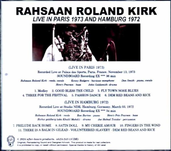 Roland Kirk/France 1973 & more - Image 2