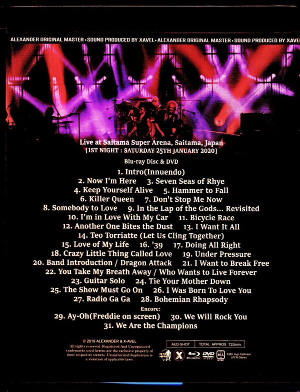 Queen,Adam Lambert/Saitama,Japan 1.25.2020 Blu-Ray・DVD IEM Matrix Version - Image 2