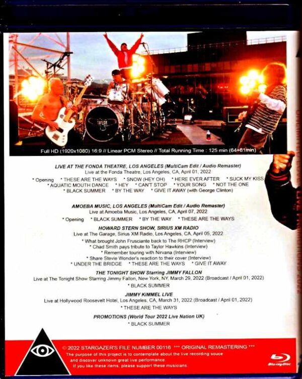 Red Hot Chili Peppers Red Hot Chili Peppers/Live Promotions 2022 Blu-Ray Version - Image 2