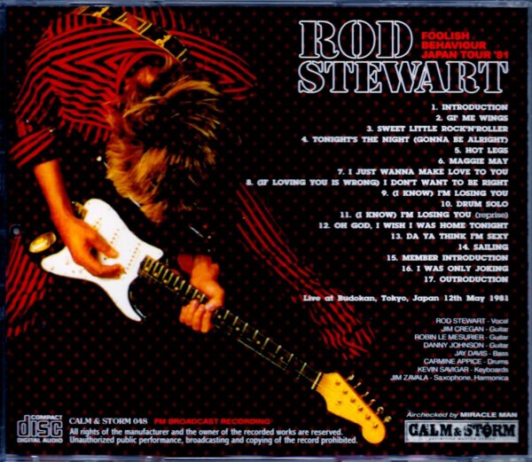 Rod Stewart/Tokyo,Japan 1981 FM Broadcast - Image 2