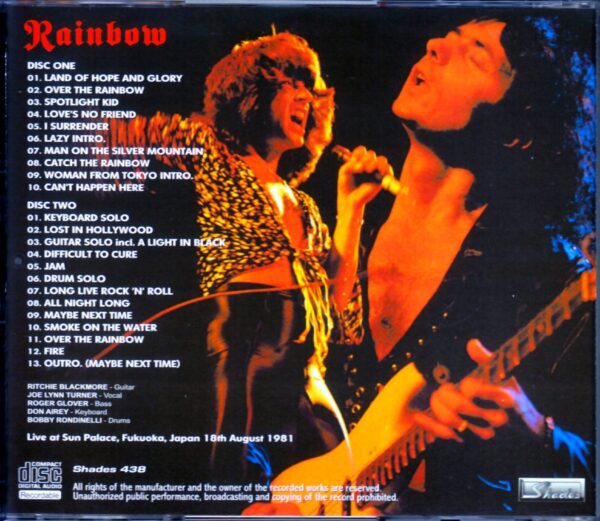 Rainbow/Fukuoka,Japan 1981 Upgrade - Image 2
