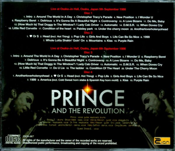 Prince/Osaka,Japan 1986 2Days Complete - Image 2