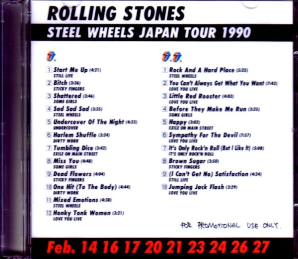 Rolling Stones/Steel Wheels Japan Tour Japanese Promo Only - Image 2