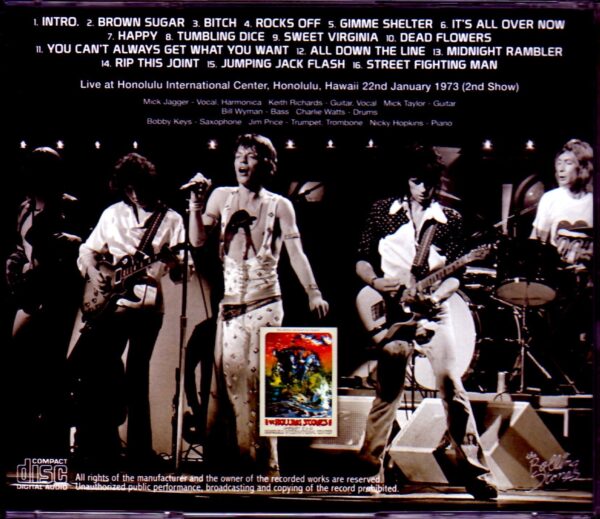 Rolling Stones/Hawaii,USA 1.22.1973 2nd Show Upgrade - Image 2