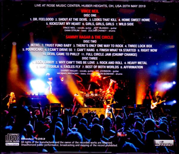 Sammy Hagar & the Circle with Vince Neil/OH,USA 2019 - Image 2