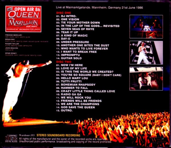 Queen/Germany 1986 Pre-FM Reel Master - Image 2
