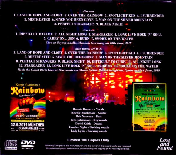 Ritchie Blackmore's Rainbow/Germany 2019 & more - Image 2