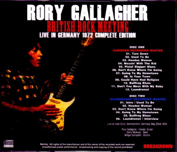 Rory Gallagher/Germany 1972 2Source - Image 2