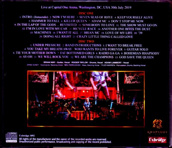 Queen,Adam Lambert/WA,USA 2019 - Image 2