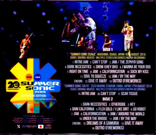 Red Hot Chili peppers/Osaka & Tokyo,Japan 2019 IEM Matrix Ver. - Image 2