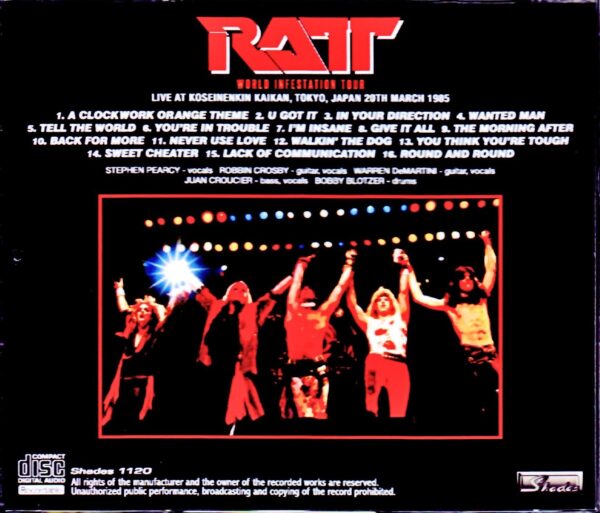 Ratt/Tokyo,Japan 3.20.1985 - Image 2