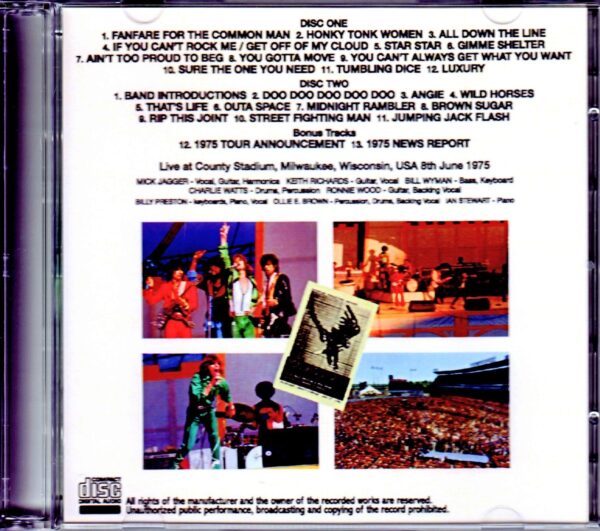 Rolling Stones/WI, USA 1975 & more - Image 2