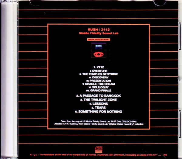Rush/2112 Original US Mobile Fidelity Sound Lab - Image 2