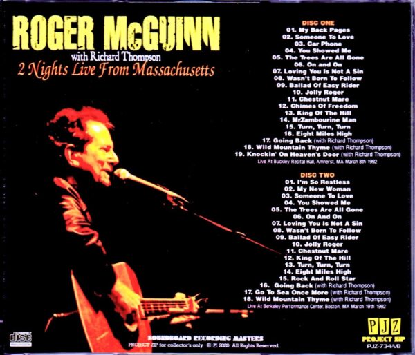 Roger McGuinn,Richard Thompson/MA,USA 1992 2 Days - Image 2