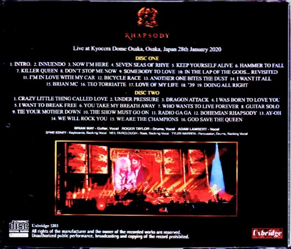 Queen,Adam Lambert/Osaka,Japan 2020 - Image 2