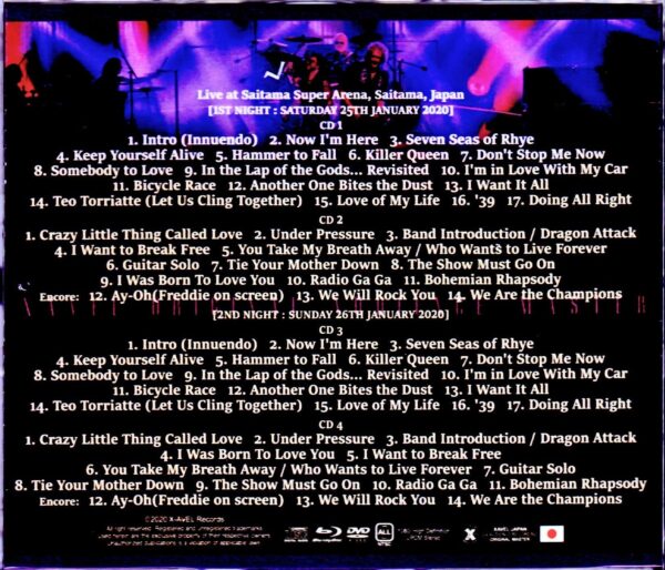 Queen,Adam Lambert/Saitama,Japan 2020 2Days IEM Matrix S & V Version - Image 2
