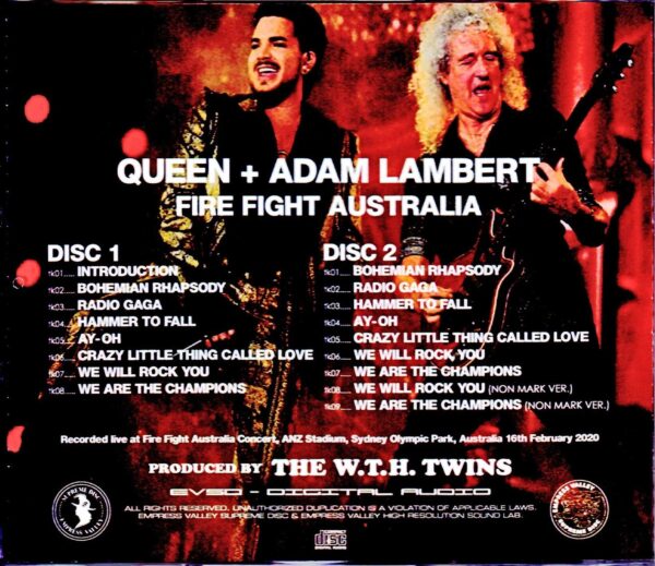 Queen,Adam Lambert/Australia 2020 S & V - Image 2
