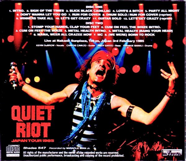 Quiet Riot/Tokyo,Japan 2.3.1985 - Image 2