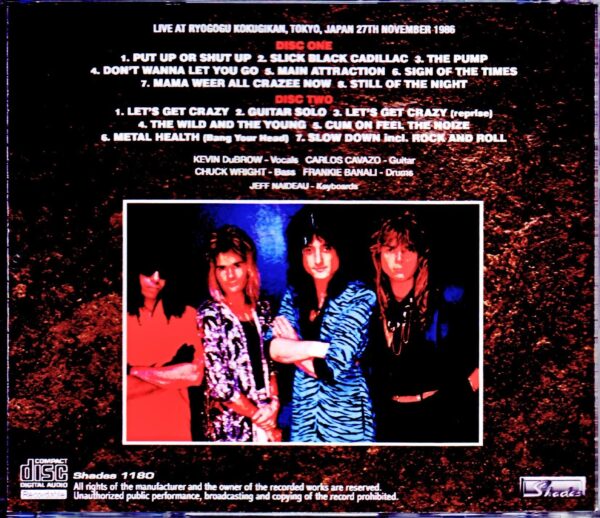 Quiet Riot/Tokyo,Japan 1986 - Image 2