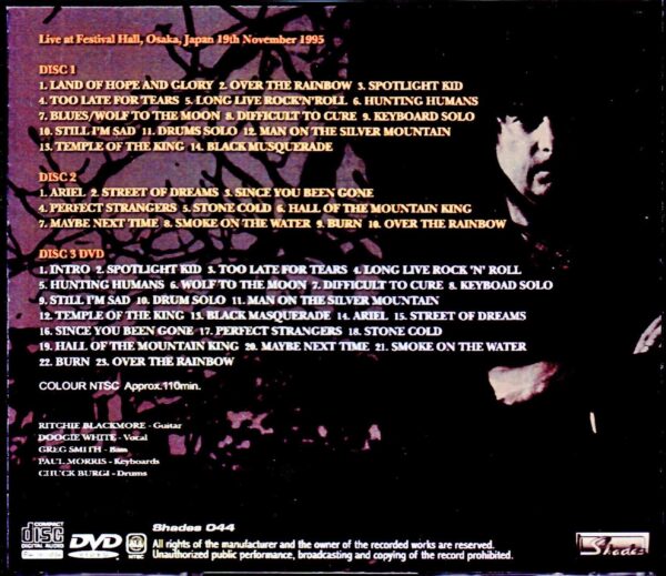 Ritchie Blackmore's Rainbow/Osaka,Japan 1995 S & V - Image 2