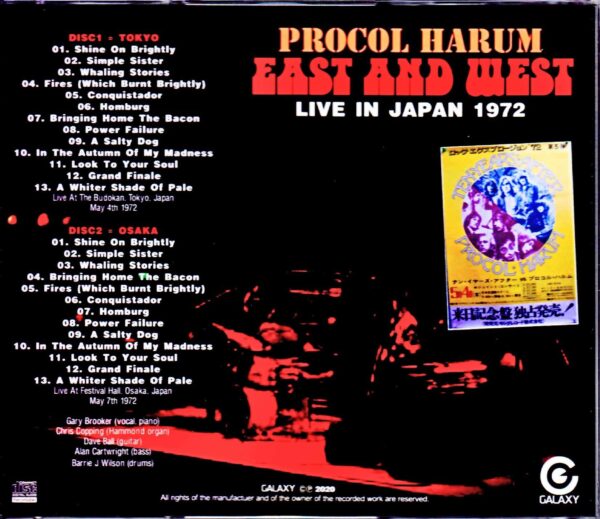 Procol Harum/Tokyo & Osaka,Japan 1972 Complete - Image 2