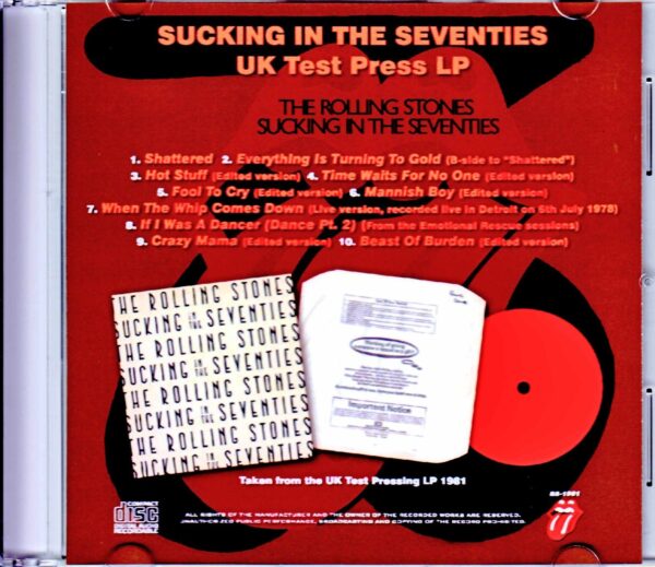 Rolling Stones/Sucking in the Seventies UK Test Pressing LP 1981 - Image 2
