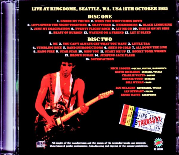 Rolling Stones/WA, USA 10.15.1981 - Image 2