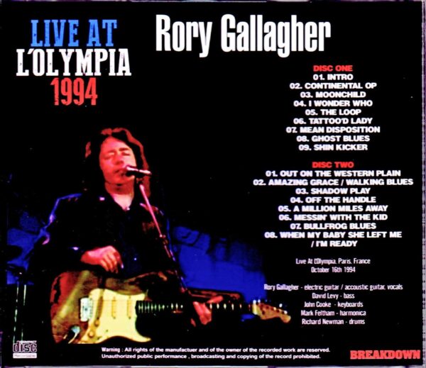 Rory Gallagher/France 1994 - Image 2