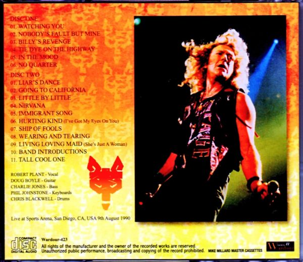 Robert Plant/CA,USA 1990 Mike Millard Original Master Tapes Remastered - Image 2