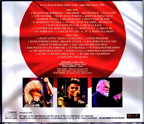 Queen/Osaka,Japan 2020 In-Ear Monitor Recording - Image 2