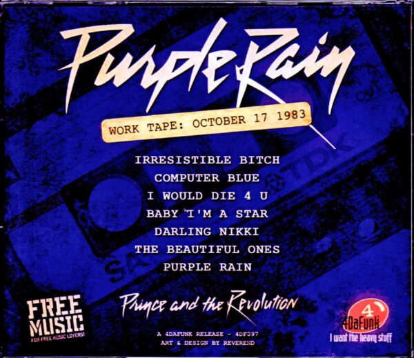 Prince/Purple Rain Work Tape 1983 - Image 2
