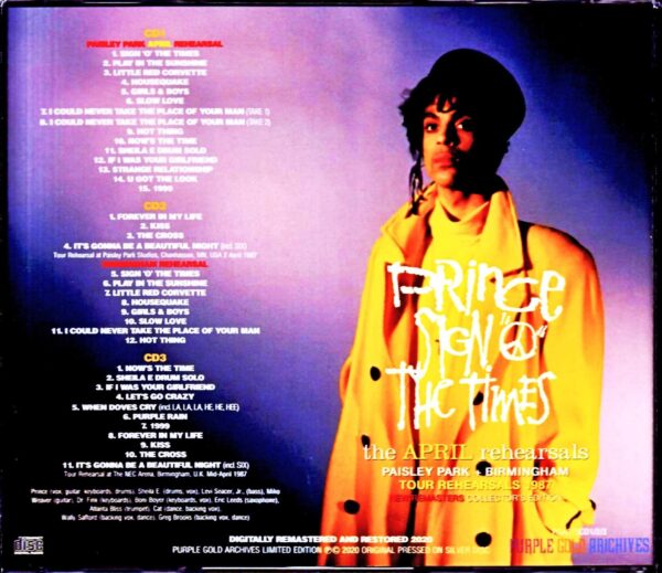 Prince/Tour Rehearsals 1987 New Remasters Collector's Edition