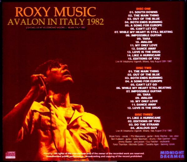 Roxy Music/Italy 1982 2Days - Image 2
