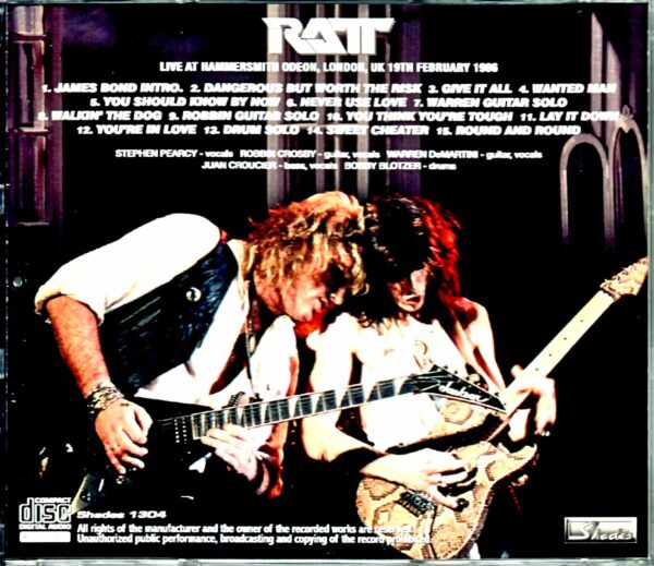 Ratt/London,UK 2.19.1986 - Image 2