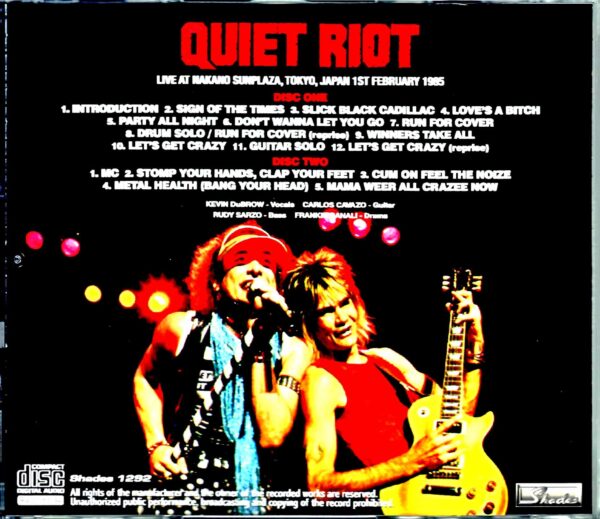 Quiet Riot/Tokyo,Japan 2.1.1985 - Image 2