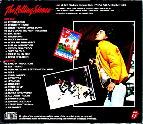 Rolling Stones/NY,USA 9.27.1981 Upgrade - Image 2
