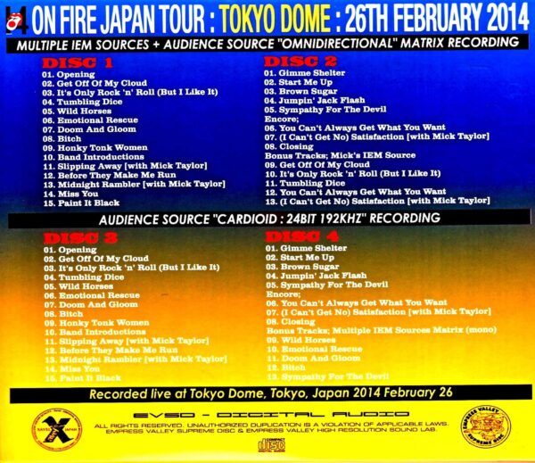 Rolling Stones/First day of Tokyo Dome performance 2014 Tokyo,Japan 2.26.2014 IEM Matrix 2Source - Image 2