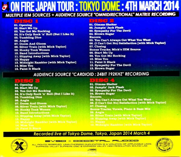 Rolling Stones/Tokyo Dome Performance Day 2 2014 Tokyo,Japan 3.4.2014 IEM Matrix 2Source - Image 2