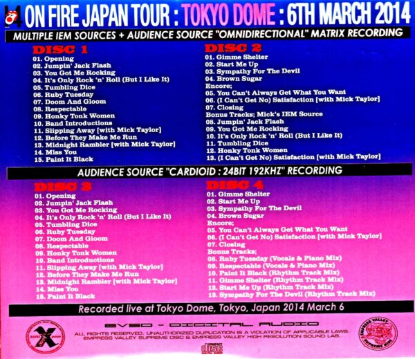 Rolling Stones/Last day of Tokyo Dome performance 2014 Tokyo,Japan 3.6.2014 IEM Matrix 2Source - Image 2