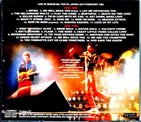 Queen/Tokyo,Japan 2.18.1981 Complete Master - Image 2