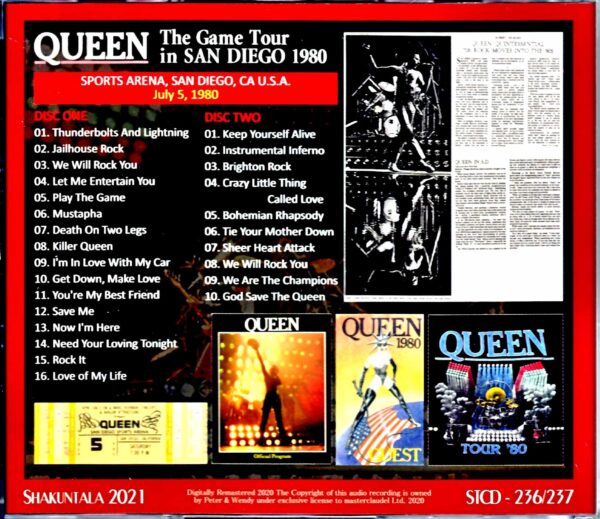 Queen/San Diego Performance 1980 CA,USA 7.5.1980 - Image 2